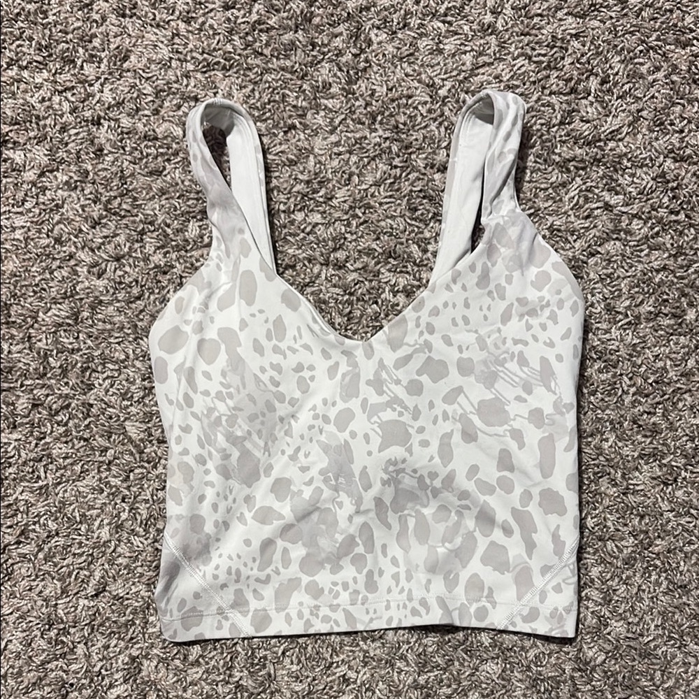 Lululemon white leopard align tank top